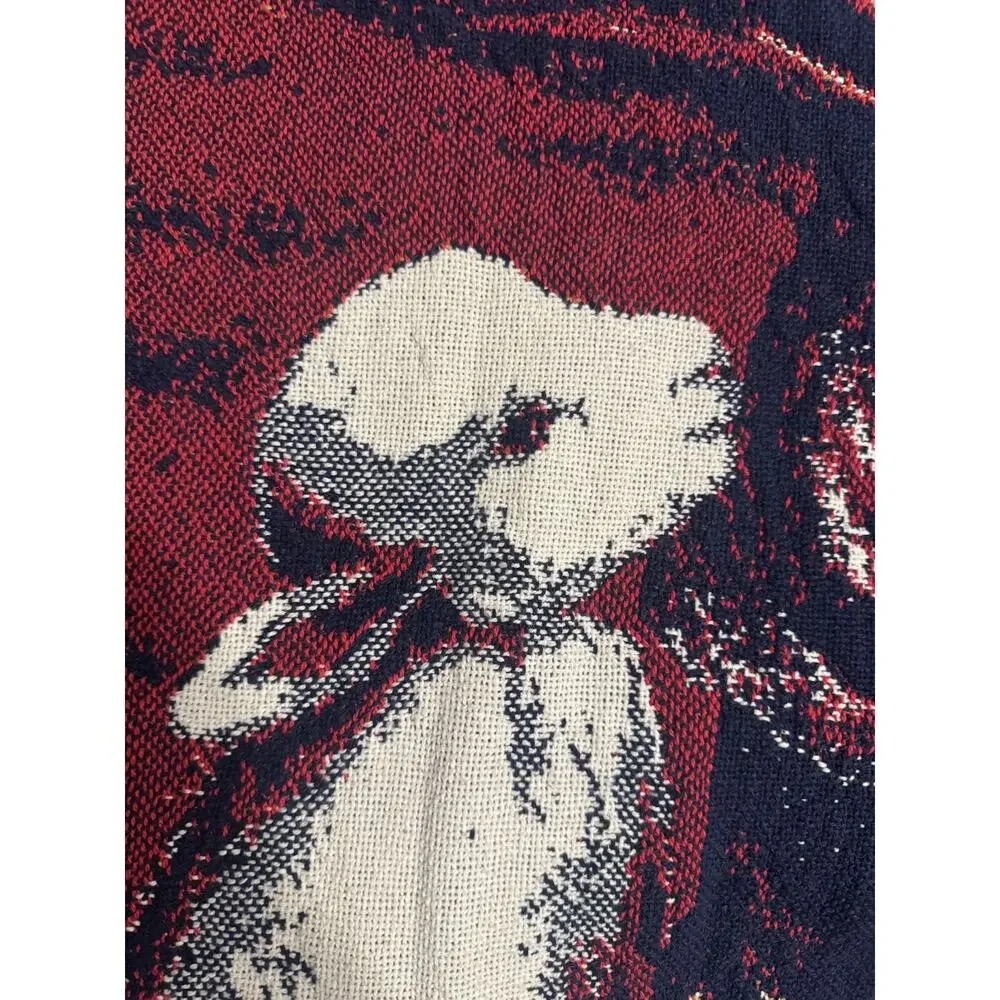 Dummer Boy Christmas Holiday Winter Tapestry Afghan Fringe Throw Blanket 63